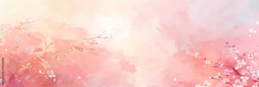 Light pink sky background with pastel color clouds with cherry blossoms . Pink clouds in the sky stage fluffy cotton candy ,summer paradise dreamy concept.banner Light pink sky background with pastel color clouds with cherry blossoms . Pink clouds in the sky stage fluffy cotton candy ,summer paradise dreamy concept.banner