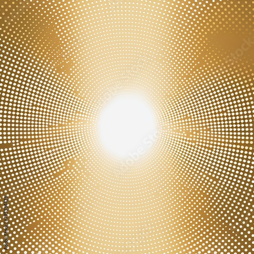 Gold pop art background in retro comic style with halftone dots  vector illustration of backdrop with isolated dots blank empty with copy space 
