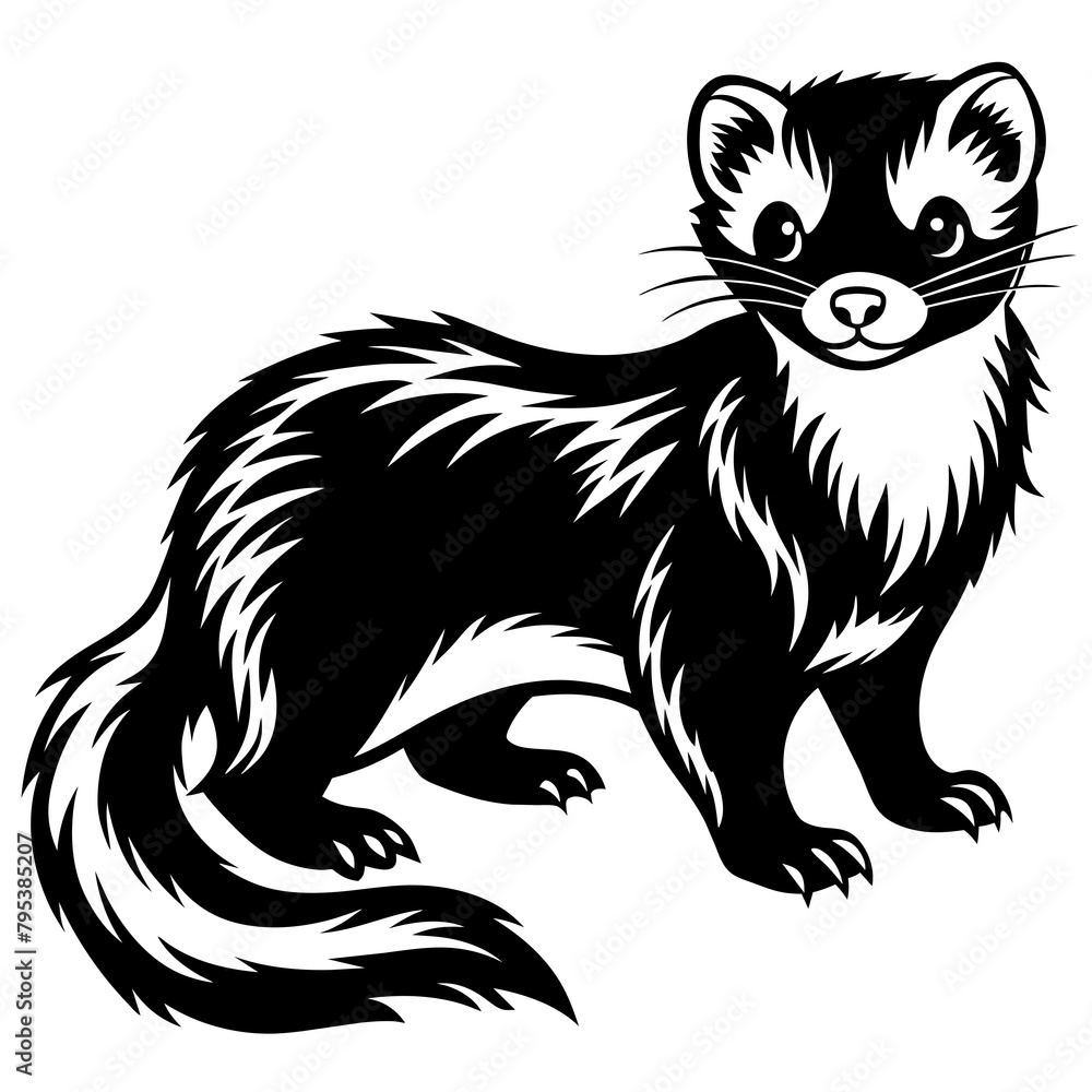 Obraz premium Angora Ferret vector silhouette 