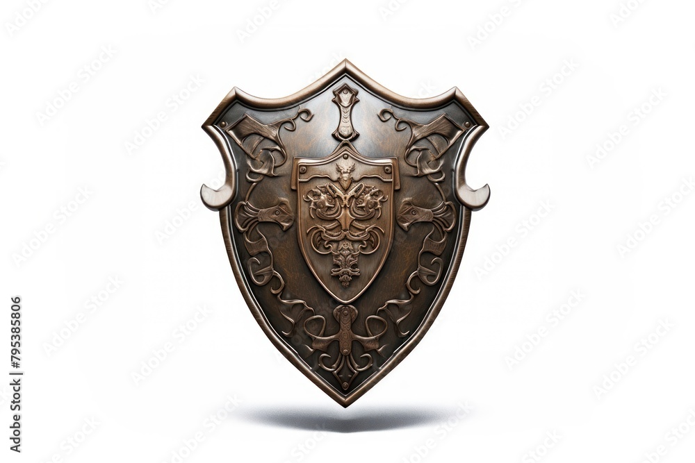 Knight shield white background architecture accessories. Knight shield white background architecture accessories.