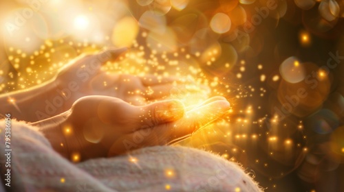 Healer's Hands Embracing Warm Glowing Light