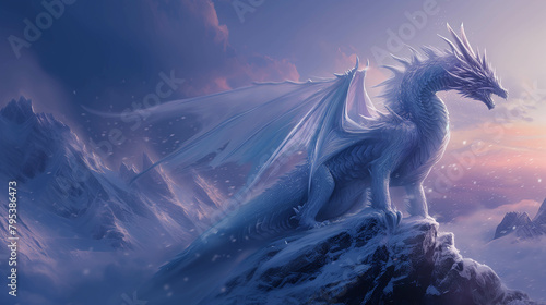 An ice dragon that lives in a mysterious valley filled with cold lands. © Gun
