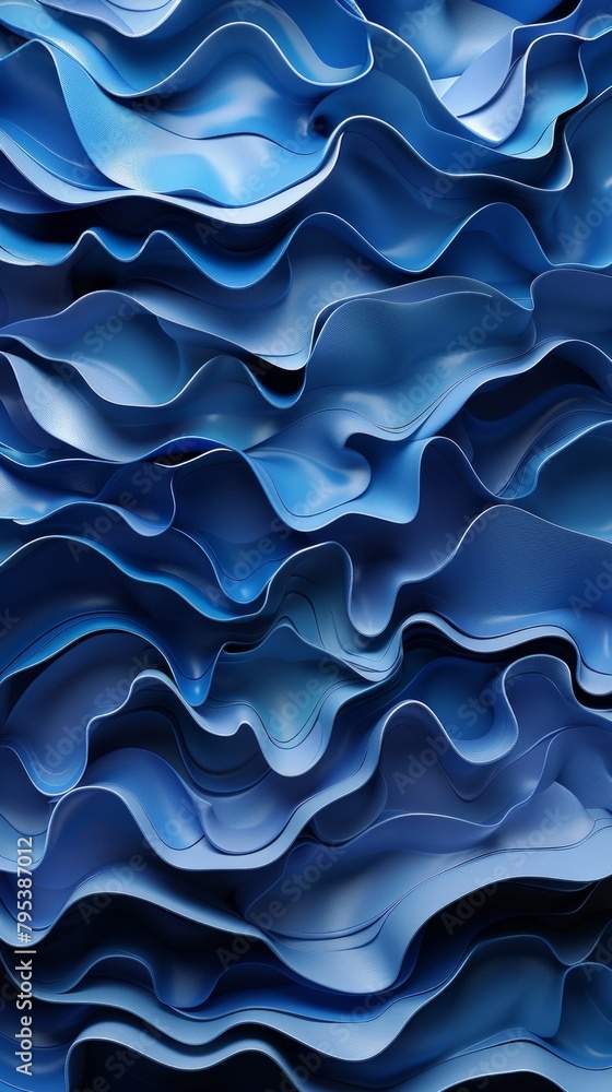 Blue wavy pattern rendered in 3D.