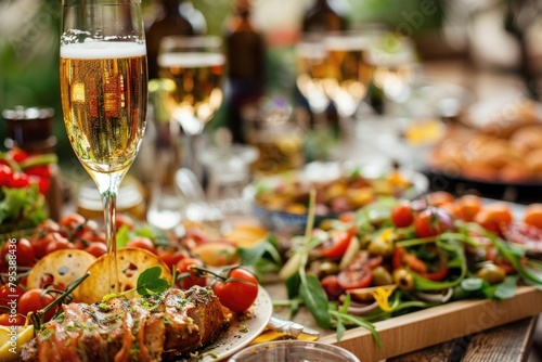 Healthy Beverage. Delicious Appetisers and Beer Catering for Celebration