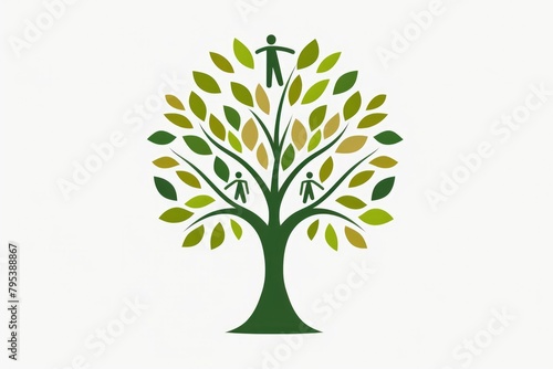 People Tree Logo - Symbol of Healthy Life and Nature Wellness