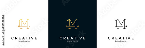 Abstract initial letter L and M logo, usable for branding and business logos, Flat Logo Design Template, vector illustration