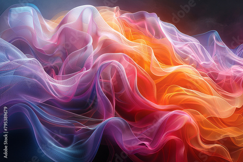 Translucent layers of light overlapping and intertwining, creating a mesmerizing dance of color and form.