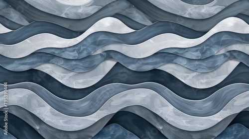 Wave pattern on blue wall