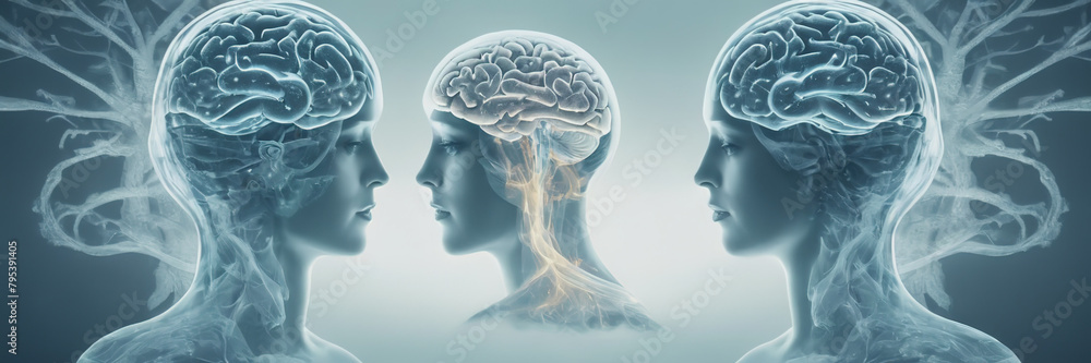 Obraz premium Mental health of the brain. World Brain Day
