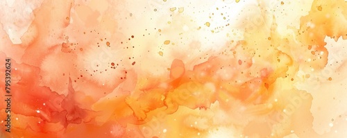 Watercolor abstract orange background.