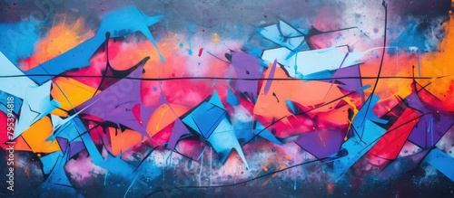 Colorful urban graffiti mural on wall