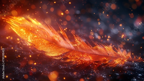 A feather made out of fire