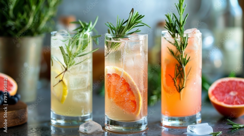Three Glasses of Various Drinks Three Glasses of Various Drinks