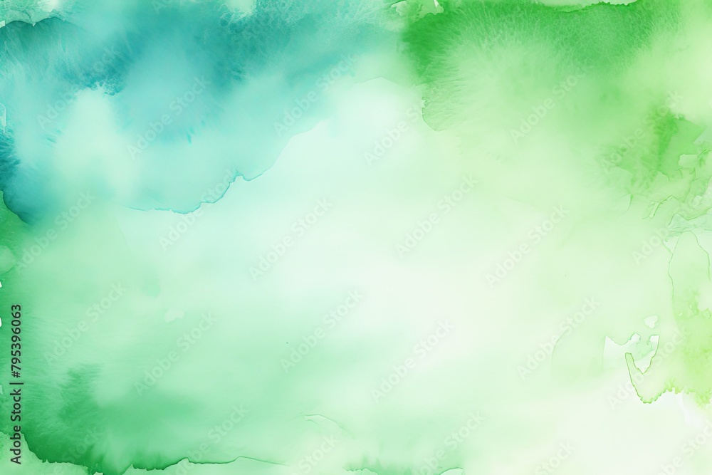 Green watercolor background texture soft abstract illustration blank empty with copy space for product design or text copyspace mock-up