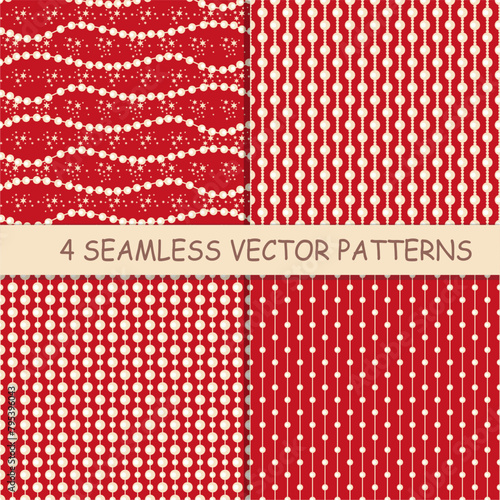 Seamless glamour print pattern with beads jewelry art decor wallpaper for textile, package, paper