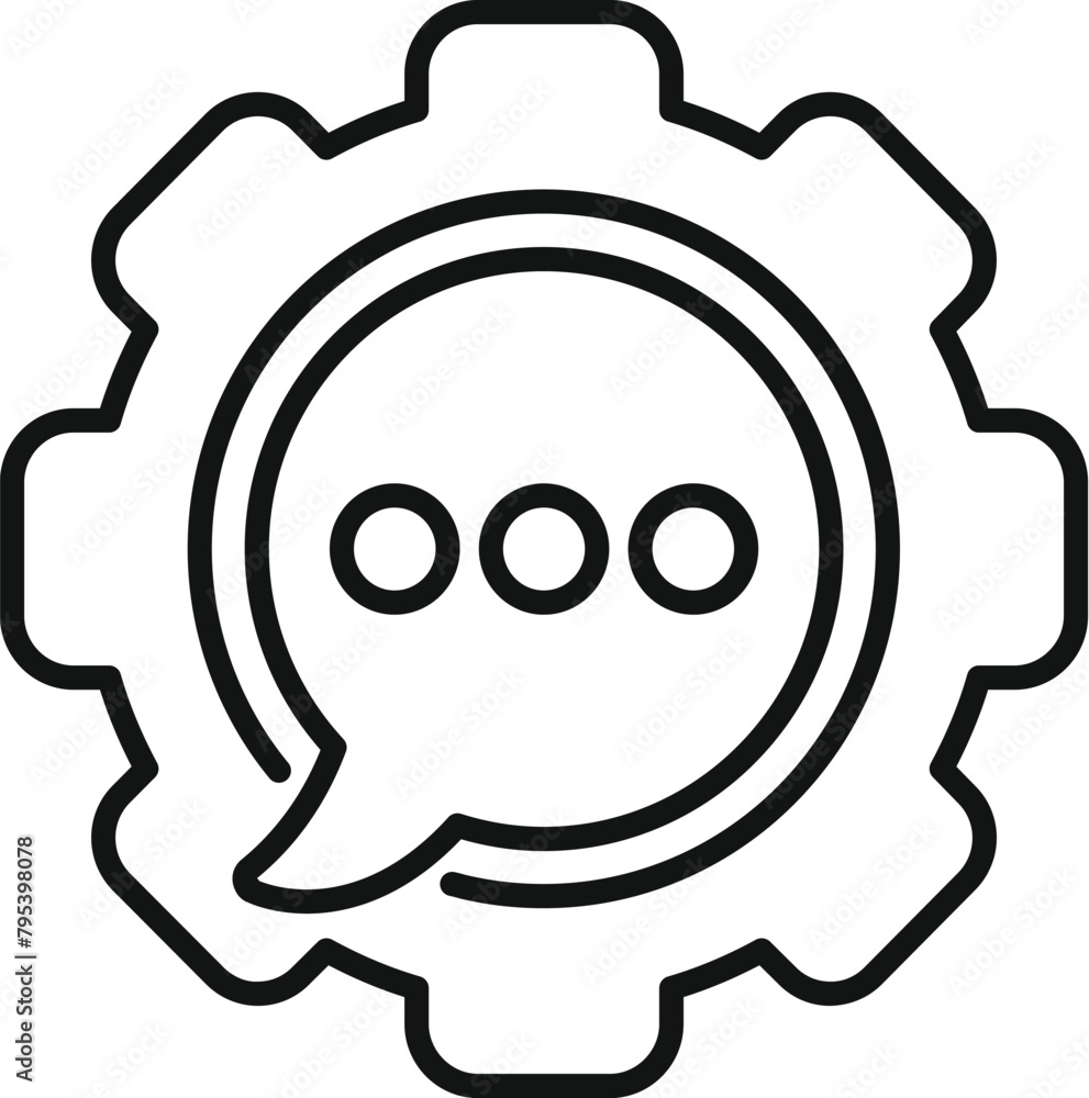 Bot chat tech support icon outline vector. Ai online help. Info app work Bot chat tech support icon outline vector. Ai online help. Info app work