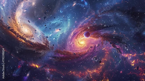 Amazing space stars and galaxy's background photo