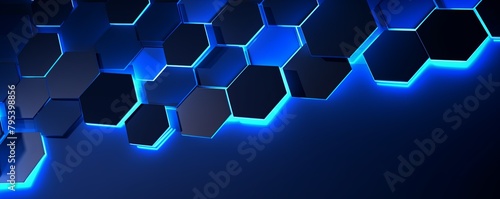 Indigo hexagons pattern on indigo background. Genetic research  molecular structure. Chemical engineering