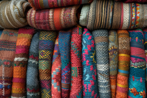 A quilt of South American weavings, its rich textures a feast for the senses, © Oleksandr