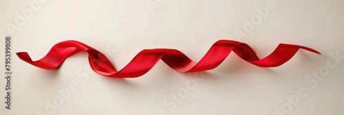 Label Ribbon. Elegant Red Banner with Artistic Curve for Classical Award photo