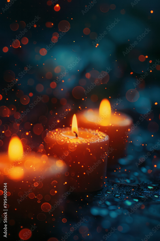 A romantic candlelit bokeh, tiny flames blurring into a warm, inviting glow across the scene, A romantic candlelit bokeh, tiny flames blurring into a warm, inviting glow across the scene,