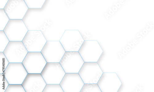 Blue line seamless hexagon pattern background. Abstract hexagonal concept technology background. Vector Illustration. Design for banner, poster, template, technology science concept background.