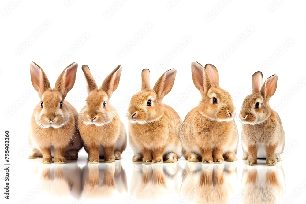 Cute realistic rabbits isolated on a white background Cute realistic rabbits isolated on a white background