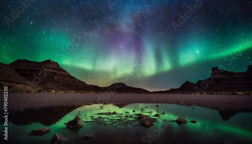 underwater scenes contrast with stained glass art amid a stark desert landscape and the ethereal northern lights © Kira