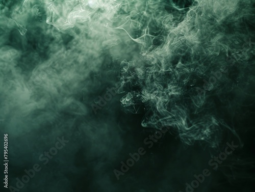 A green smoke cloud on a black background.