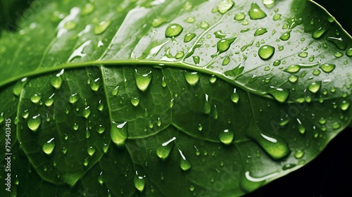 Raindrops on a leaf