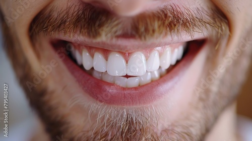 close-up, good-looking man showing white teeth