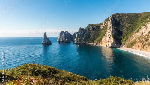 beautiful views of the steep rock cliffs on the sea