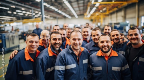 Group of employees and groups of engineers in industrial plants Team and engineers Standing with a cheerful smile in the factory