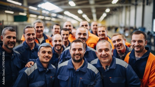 Group of employees and groups of engineers in industrial plants Team and engineers Standing with a cheerful smile in the factory