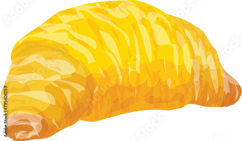 Fresh french croissant icon cartoon vector. Tasty snack. Buttery meal photo