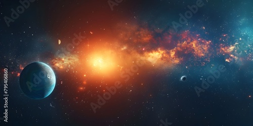 Cosmic Explosion in Vibrant Interstellar Space Showcasing Dramatic Celestial Event and Futuristic Astronomical Imagery photo