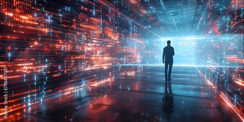 Wallpaper Mural Evolving Digital Art Installation Visualizing Real Time Data Streams in Futuristic Sci Fi Technological Matrix Torontodigital.ca