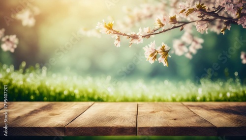 table background of free space and spring background