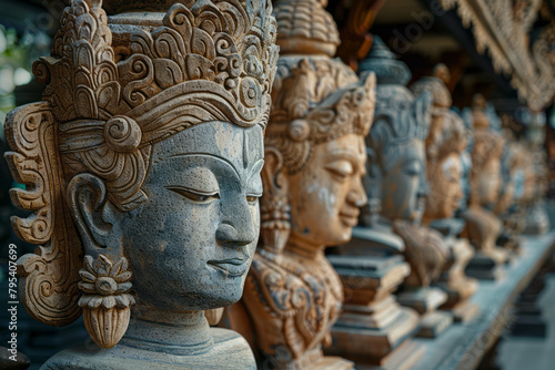 A backdrop of Balinese carvings, each detail a testament to craft and tradition, © Natalia