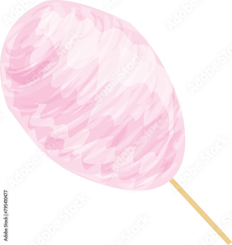 Cotton candy stick icon cartoon vector. Sweet food. Cloud snack dessert