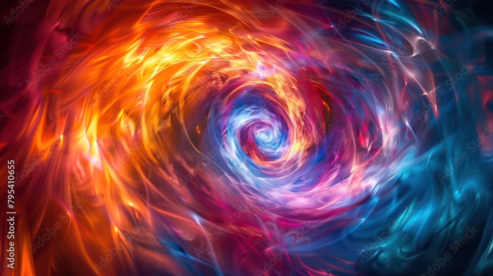 Colorful Swirl on Black Background