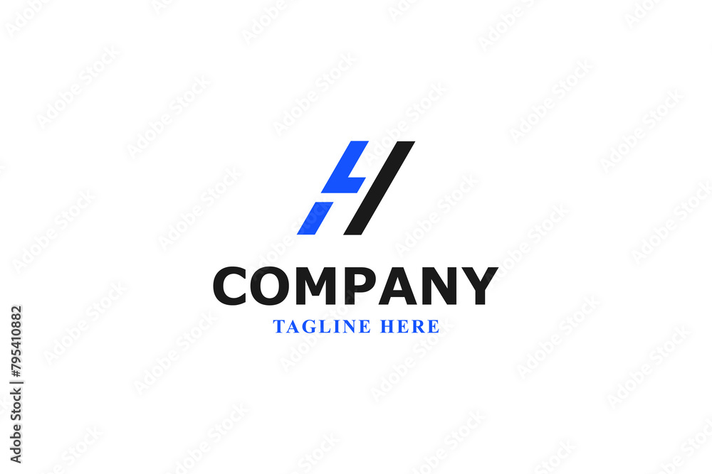 letter h abstract modern logo