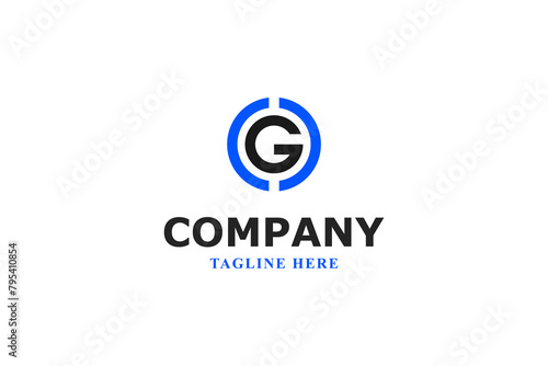 letter g and circle modern minimal logo
