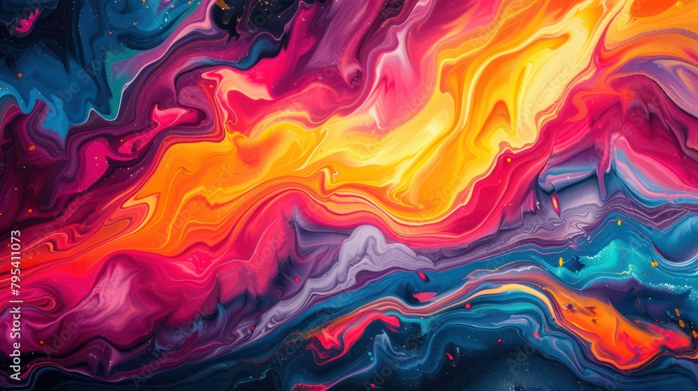Vibrant Abstract Painting With Colorful Tones