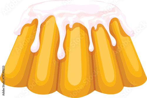Jelly cream cake icon cartoon vector. Cake topping. Bakery delicious