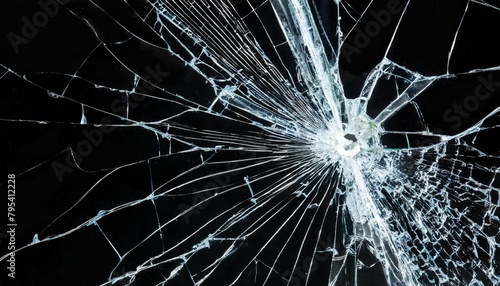 bullet holes in glass and cracks with a transparent background