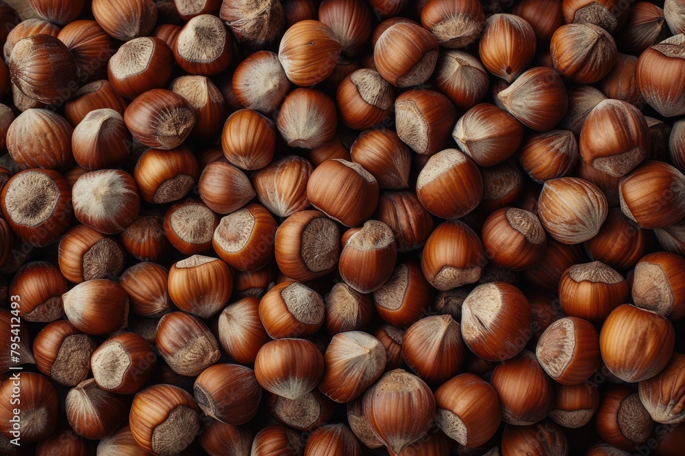 Closeup view of hazelnuts nuts background Closeup view of hazelnuts nuts background