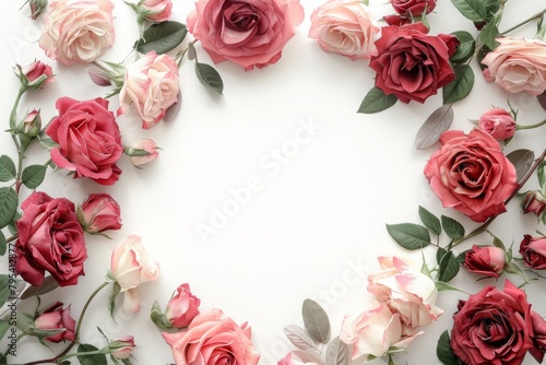 set of roses and flowers floral wreath or picture invitation greeting card  © Maryam