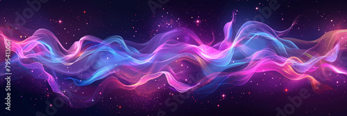 Abstract light wave Background ,aesthetic, colorful background with abstract shape glowing in ultraviolet spectrum, curvy neon lines, Futuristic 