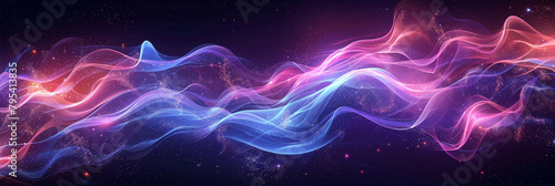 Abstract light wave Background ,aesthetic, colorful background with abstract shape glowing in ultraviolet spectrum, curvy neon lines, Futuristic 